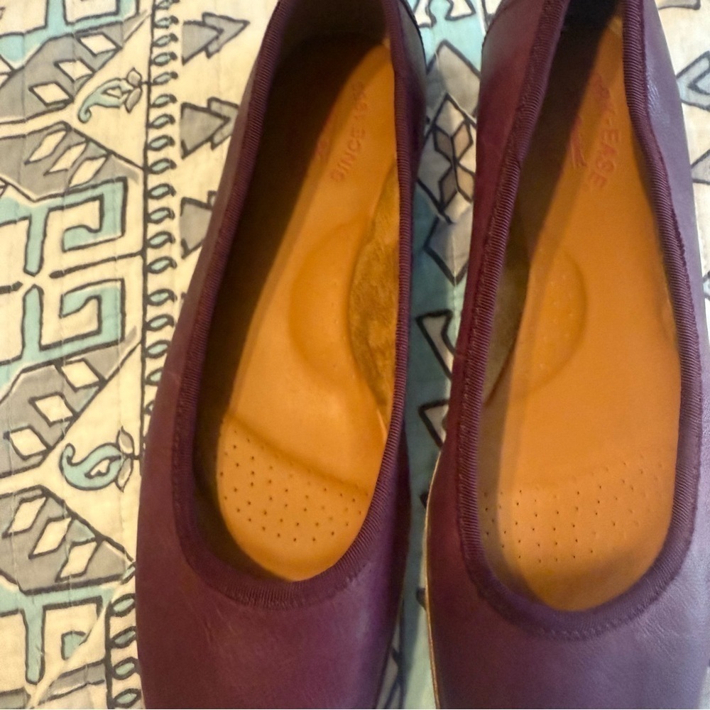 Kork-Ease Purple Leather Square Toe Palermo Slip On Ballet Flat Size 8.5 Womens - Picture 3 of 8